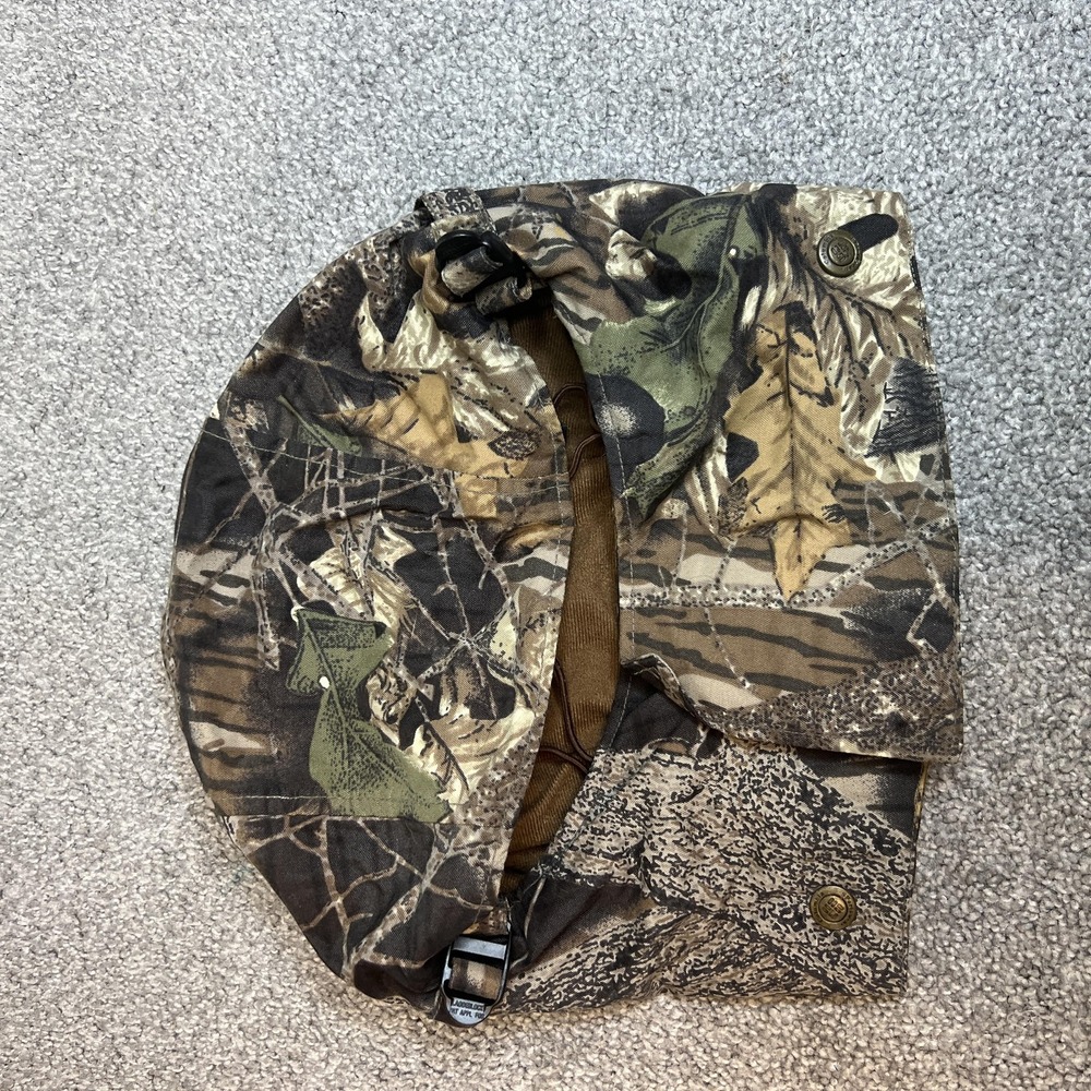 LL Bean Hood Mens One Size Camo Fleece Lined Snap On Hunting Jacket‎ Accessory